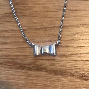Kate Spade silver bow necklace